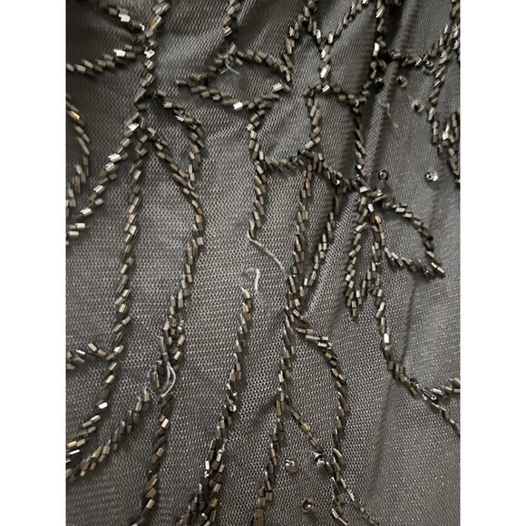 Cache Vintage Dress Womens Medium Black Beaded One Shoulder Asymmetrical Formal - Picture 4 of 7